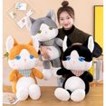 thumbnail image 3 of Ounissouiy Muñeca Encantadora Delicada Animal Muñecas Compañía Limpia Almohada Divertida Dakimakura Marioneta Dormitorio Estudio Animales de peluche y juguetes de peluche Amarillo 35cm, 3 of 6