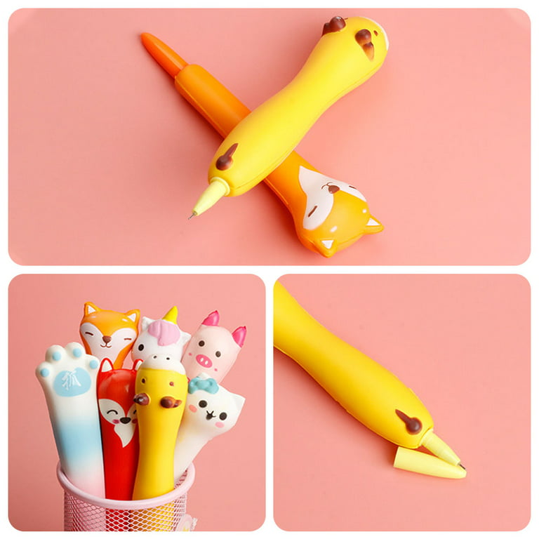 12 PCS Dinosaur Ballpoint Pens, 4-in-1 Retractable gel pens, Cute Mini  Cartoon Pens For kids Women Adults Teens, Multicolor Pens for Office School