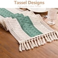 thumbnail image 6 of TickJOY Boho Table Runner – Farmhouse Decor Macrame Runner Table Cloth with Tassels for Home Decor, Kitchen Decor, Living Room Decor, Centerpiece Table Decorations(Green/Beige, 12x108 Inches), 6 of 6