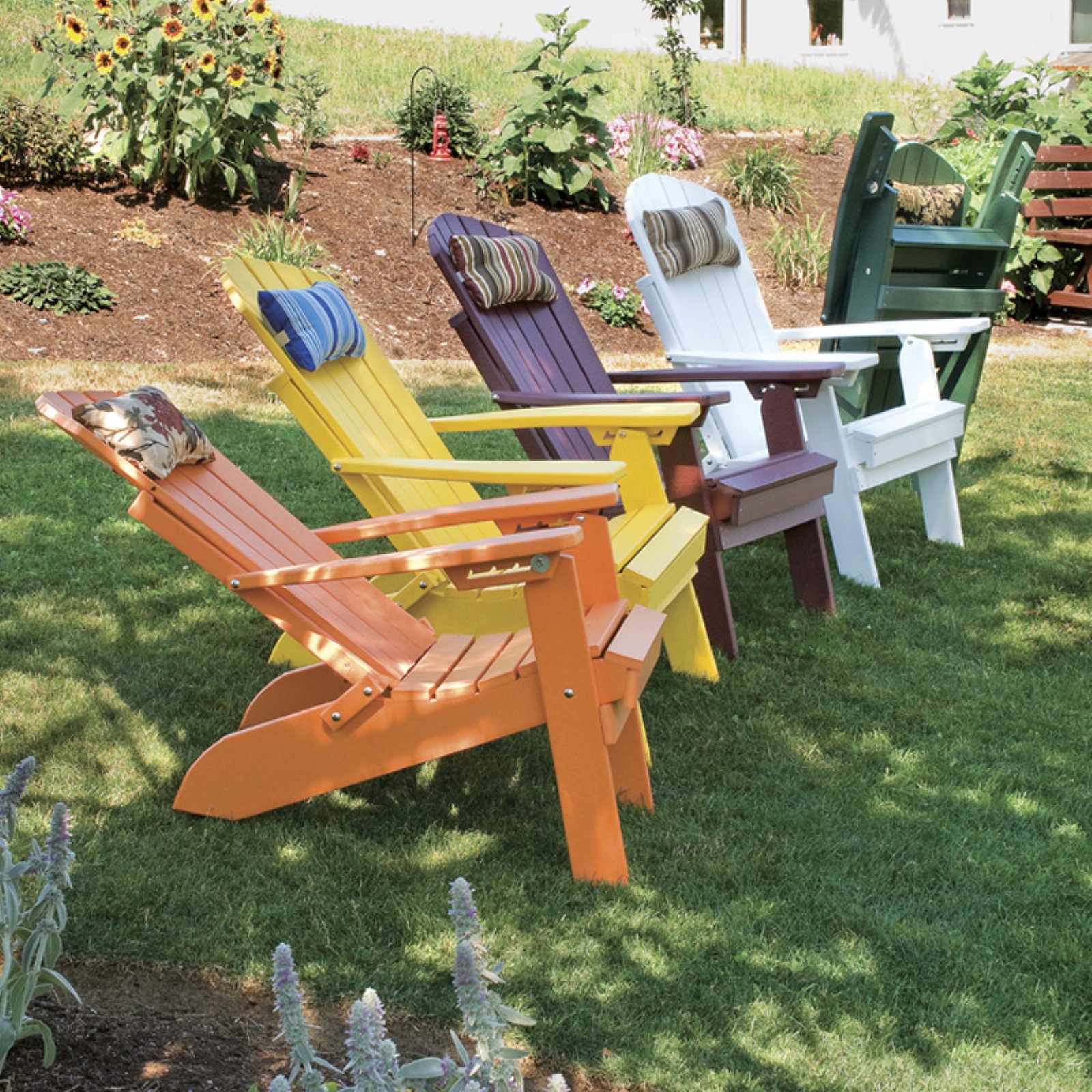 A &amp; L Furniture Fanback Recycled Plastic Folding And Reclining Adirondack Chair - image 1 of 6