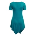 thumbnail image 3 of Made by Johnny Women's V-Neck Asymmetrical Tunic Top S JADE, 3 of 6