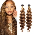 thumbnail image 1 of Hair Bundles HRceyOCR P4/27, de color marrón a rubio, onda profunda, 50-55 cm, 1 of 9