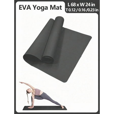 1pc 173*61cm EVA Yoga Mat - Solid Color Non-Slip Pilates Exercise Mat, Thick Cushioned for Home Fitness, Yoga, Stretching & Workout Sessions