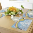 thumbnail image 4 of Ambesonne Cartoon Place Mats Set of 4, Ship Rainbow, Standard Size, Multicolor, 4 of 6
