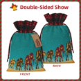 thumbnail image 2 of KLL Elephants for Christmas Gift Bag,Christmas Burlap Goody Gift Bags with Plaid Drawstrings for Xmas Presents Holiday Party Favor Treats Candy-Black, 2 of 8