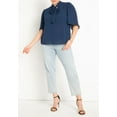 thumbnail image 3 of ELOQUII Women's Plus Size Bow Blouse With Flutter Sleeve, 3 of 6