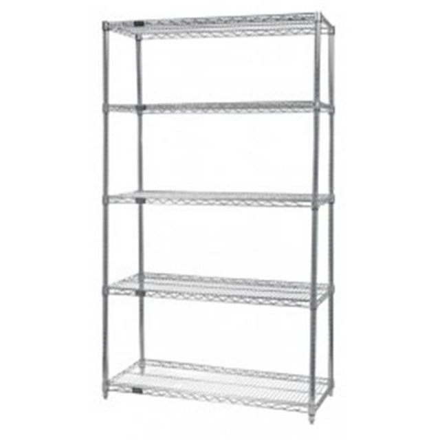5-Shelf, Chrome Wire Shelving Unit - 14 x 24 x 86 in.