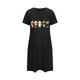 thumbnail image 2 of Camisón corto de talla grande para mujer, camisón de manga corta con estampado de pecho a la moda, camisón para mujer, 2 of 5