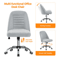 thumbnail image 3 of Topeakmart Linen Fabric Mid Back Desk Chair with Wheels for Home Office, Light Gray, 3 of 8