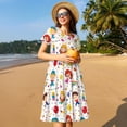 thumbnail image 4 of Balery Childrens Party Vestidos sueltos de manga corta para mujer, vestidos de verano 2025, vestidos casuales de corte A con vuelo., 4 of 6