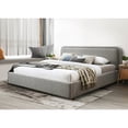 thumbnail image 4 of Omax Decor Chloe Upholstered Platform King Bed in Gray Boucle Fabric, 4 of 10