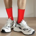 thumbnail image 5 of Goofa Red Printed Men's Crew Socks, Soft Durable Breathable Moisture-Wicking with Odor Control Cotton socks, 5 of 9