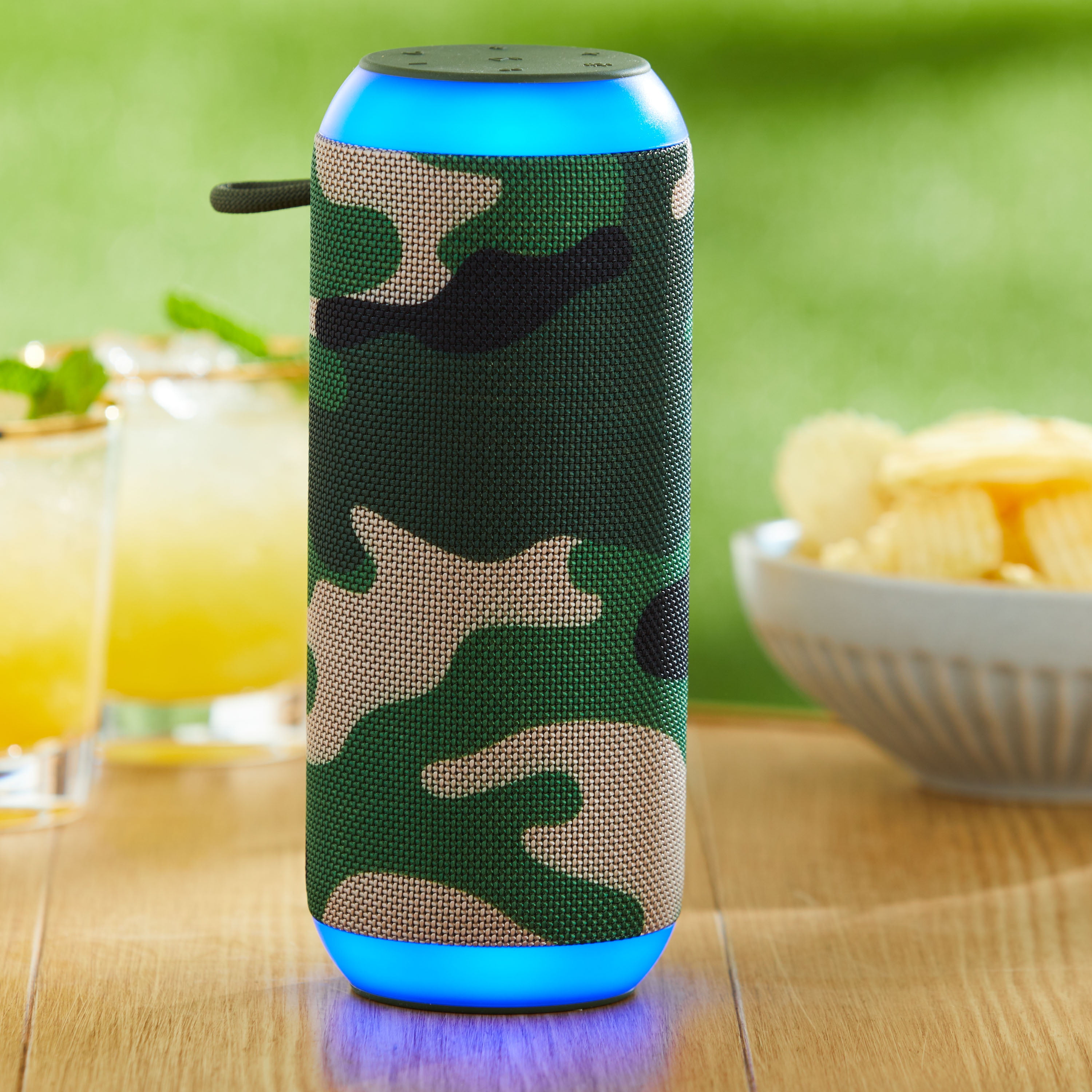 onn. Large Rugged LED Lighting Bluetooth Portable Speaker, Camouflage, AACAM100081914  (图2)