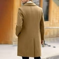 thumbnail image 5 of cocolona Mens Trench Coat Double Breasted Notched Lapel Pea Coat Winter Casual Long Jackets Fashion Solid Color Overcoat, 5 of 7