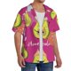 thumbnail image 2 of Fotbe Pink Green Avocado Camisa Estampada de Manga Corta para Hombre, Casual de Verano, Estilo Playero, Sin Arrugas-X-Large, 2 of 5