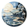 thumbnail image 2 of Designart "Beach Boat gracefulness Papercut I" Beach Oversized Wall Clock, 2 of 5