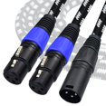 thumbnail image 1 of Mugteeve XLR Y Splitter 2 hembra a 1 macho 10 pies micrófono Cable de conexión XLR balanceado izquierdo y derecho doble hembra a un solo macho nailon trenzado resistente sin ruido para mezclador/altav, 1 of 1