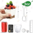 thumbnail image 2 of U Chef Paquete de 100 Vasos para Postres Transparentes, Tazas Cuadradas de Plástico, Vasos Transparentes con Cucharas, Vaso Pequeño para Postres, Aperitivos, Pudines, Mousse, 2 of 6