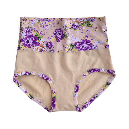 Fulorrnie Underwear for Women Plus Size Briefs High Waisted Comfort Panty Cute Elastic Waist Flat Seams Breathable Panties  Beige  One Size