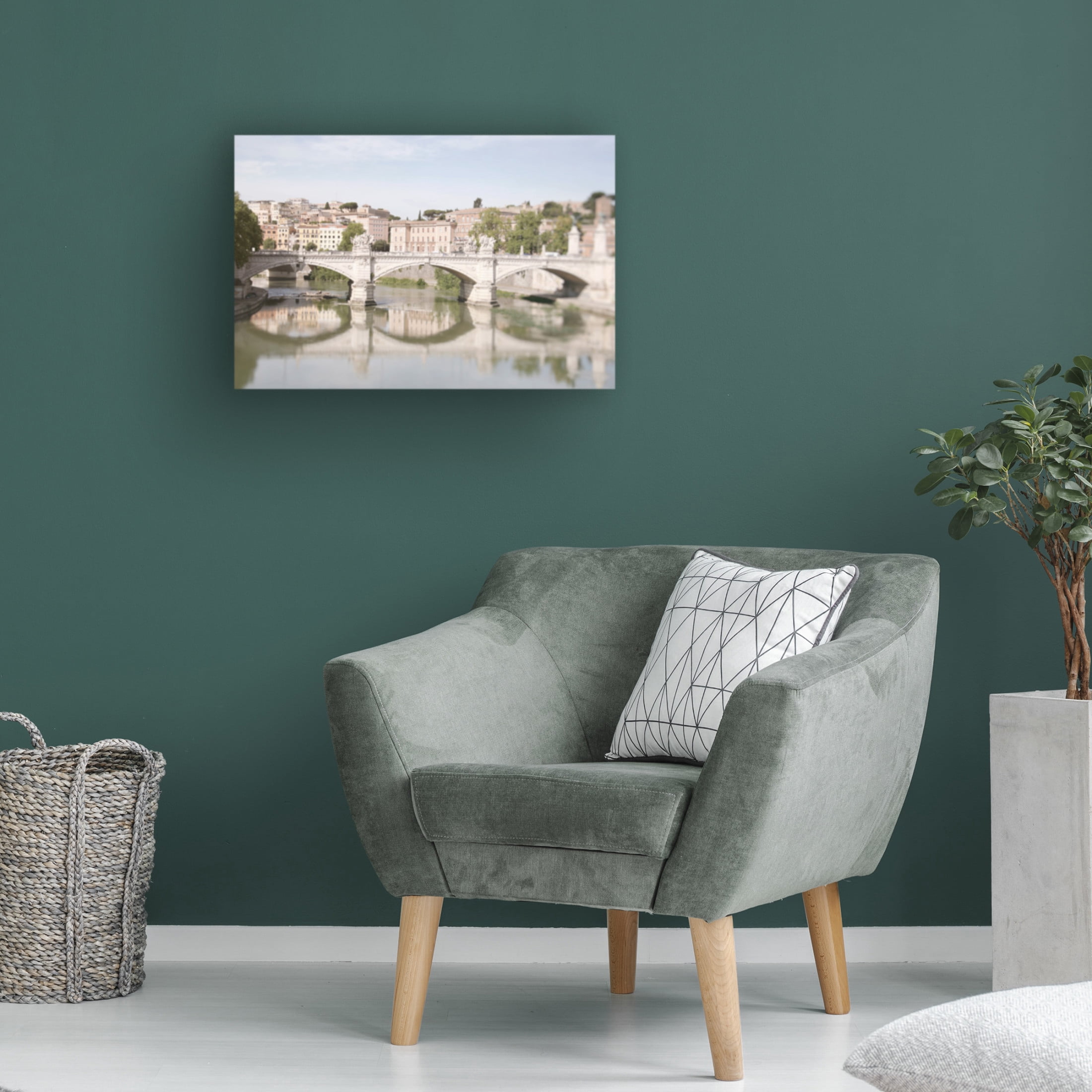 Canvas Wall Art - Carina Okula 'Moments in Rome by the Tiber' Wall Art for Living Room, Bedroom, or Office Décor by Trademark Fine Art - 32 x 22 Inches