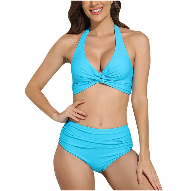 Bikini con estilo para mujer con almohadilla en el pecho sin soporte de acero Correa cómoda Traje de baño dividido Conjunto de dos piezas para la playa OAVQHLG3B Store lin121212