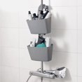 thumbnail image 5 of Gray Plastic Hanging Shower Basket, 2 Home Storage Baskets with Hook, No Drilling and No Tool Installation, 5 of 5