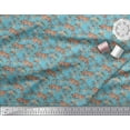 thumbnail image 2 of Soimoi Modal Satin Fabric Leaves & Tiger Jungle Print Sewing Fabric Yard 42 Inch Wide, 2 of 3