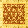 thumbnail image 1 of Ahgly Company Machine Washable Indoor Square Oriental Yellow Traditional Area Rugs, 6' Square, 1 of 4