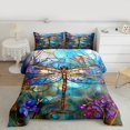 thumbnail image 2 of Homewish Chic Dragonfly Full Size Comforter Sets,Colorful Glass Bedding Comforter Set,Modern Aesthetis Desgin Bedding Sets For Girls Kids,Super Cozy Room Decor Reversible,3-Piece, 2 of 8