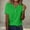 #Green, variant on DPTALR George Women's Fashion Casual Linen Printed Short Sleeve Button Blouse Tops,Green,Size M