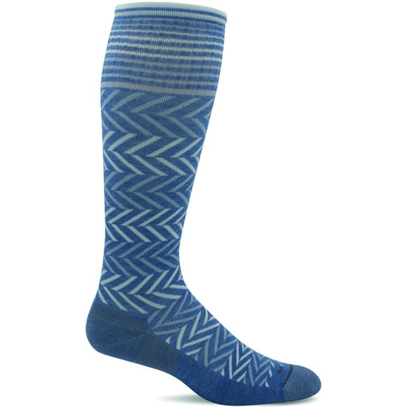Calcetín de compresión Sockwell Chevron Bluestone para mujer M/L