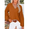 thumbnail image 2 of Women's Casual Boho Floral Print V Neck Long Sleeve Loose Shirt Shirt Tops, 2 of 9