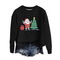 thumbnail image 2 of Ugly Christmas Sweaters Women, Long Sleeve Cute Xmas Themed Pattern Crewneck Pullover Knitted Holiday Top (3XL, Black 03), 2 of 4