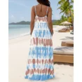 thumbnail image 6 of CHICME Nightgowns for Women Tie-Dye Print Spaghetti Strap Sleeveless Long house Dresses Women Nightshirts & Gowns with Pockets Lighted Blue-XL, 6 of 9