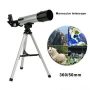 360/50mm Telescopic Monocular Refractive Astronomical Telescope Refractor,silver and black