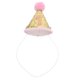 thumbnail image 4 of FELTECHELECTR Sombrero de cono con purpurina brillante para primer cumpleaños con diadema ajustable para fiesta de niña (rosa), 4 of 6