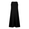 thumbnail image 5 of RQYYD Women's Summer Cotton Linen Long Dress Sleeveless Elegant Flowy Dresses Plus Size Loose Comfy Dress with Pockets, 5 of 5