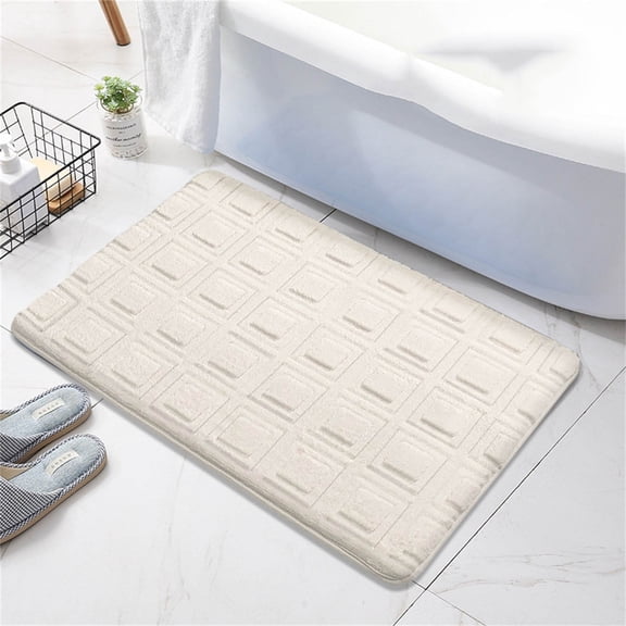 LACKUST Extra Soft Non Slip Bath Mat 15"x24" Absorbent Quick Dry Bathroom Rug Thick Microfiber Machine Washable
