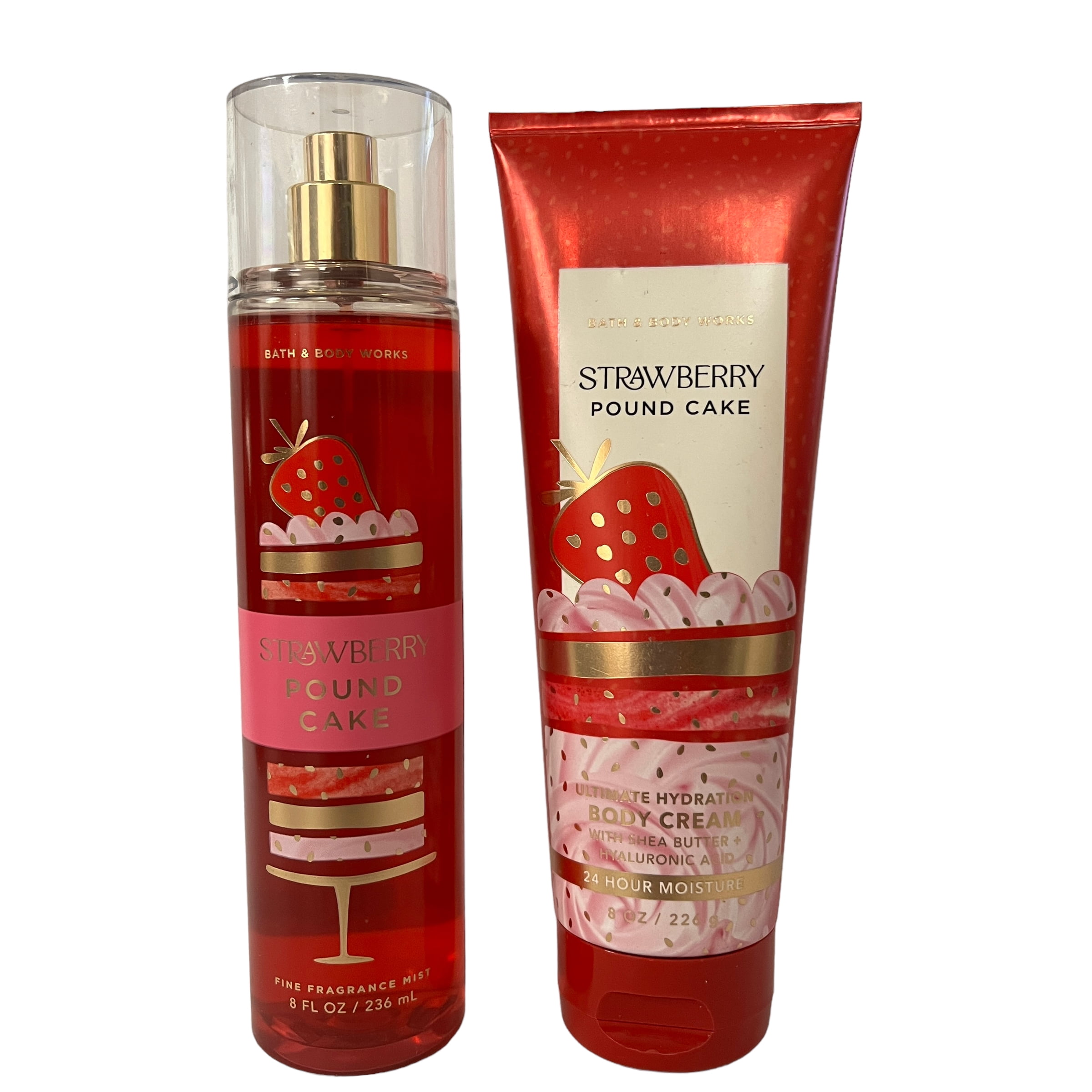 Bath and Body Works Strawberry Pound Cake Fine Fragrance Mist Set