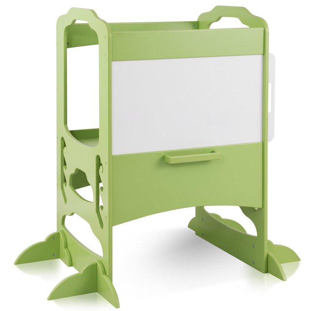 Costway Kids Height Adjustable Kitchen Step Stool Toddlers w/ Chalkboard