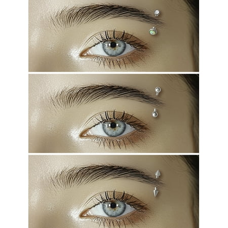 Women's Silver Tone Eyebrow Stud Set, 3-Piece
