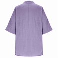 thumbnail image 5 of Button Down Linen Shirts for Women 3/4 Sleeve V Neck Linen Tops Fashion Summer Casual Pullover Loose Lightweight Beach Vacation Holiday Blouses, 5 of 6