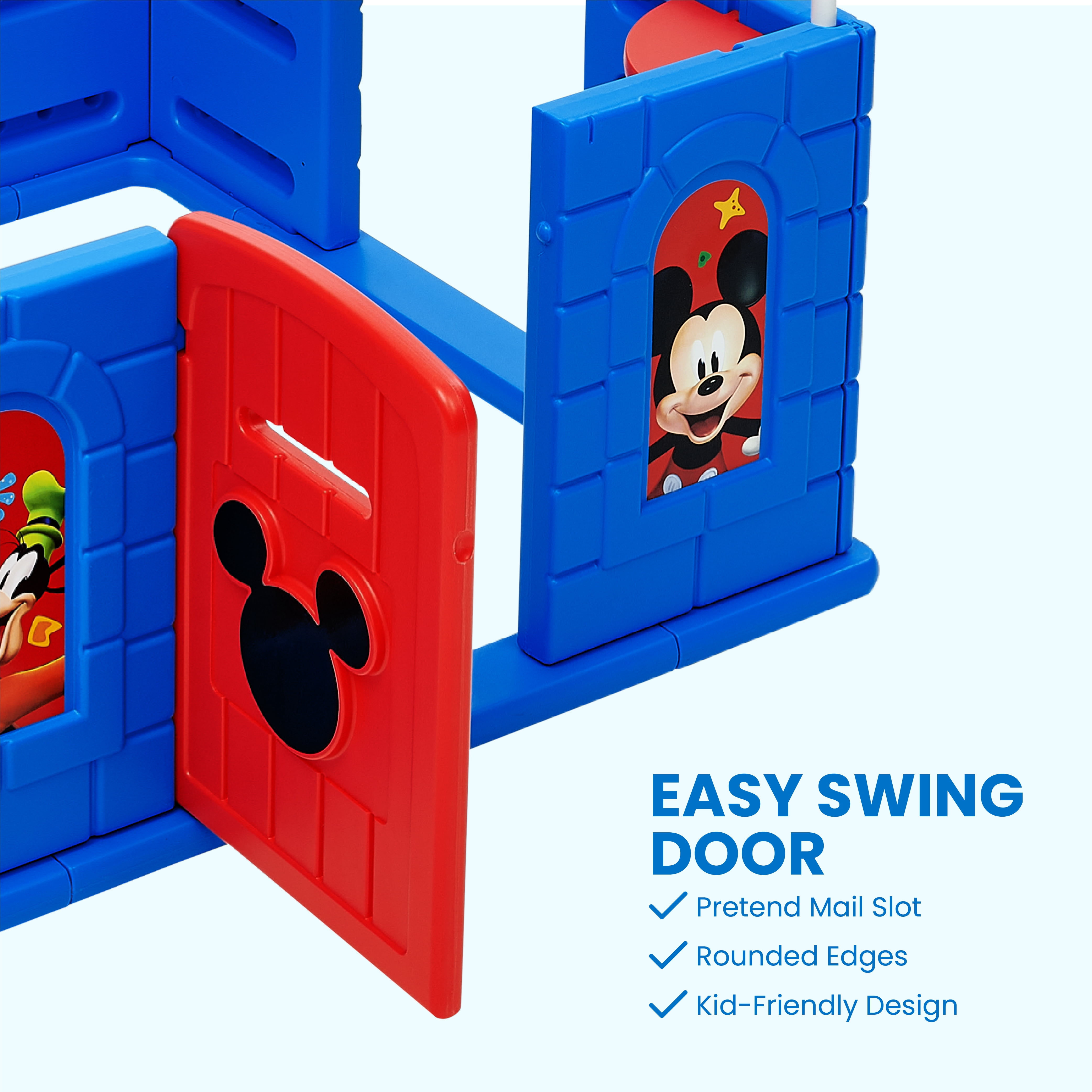 Mickey Mouse Deluxe Playhouse with Canopy by Delta Children – Ages 2+ - Shaded Outdoor Playhouse for Kids with Water Tables, Interactive Features, Room for Multiple Toddlers to Play