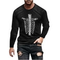thumbnail image 2 of Awdenio Tshirts Shirts for Men Casual Funny Skeleton Rib Cage Graphic Mens T Shirt, 2 of 5