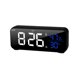 thumbnail image 1 of Methold Reloj Digital LED, temperatura, humedad, música, herramientas de sincronización, recargable, inalámbrico, superficie de espejo, reloj de Electrónica Negro, 1 of 6