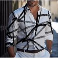 thumbnail image 1 of Camisa de hombre casual de moda de lujo con arte geométrico para fiesta callejera Vaion primavera verano solapa manga larga top 2024 nuevo estilo, 1 of 6