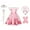 Flutter sleeve + Accessories, variant on KAWELL Good Witch Glinda Costume Pink Princess Dress for Kids Halloween Costumes Witch Dress with Star Crown Wand Gloves