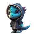 thumbnail image 2 of Estatua de dinosaurio, adorno navideño, figura de animal, escultura, elfo de Halloween, decoración Azul, 2 of 9
