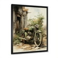 thumbnail image 5 of Designart "Greenish Hue Retro Motorcycle" Bicycle Picture Framed Wall Art Living Room, 5 of 5