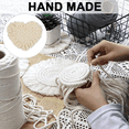 thumbnail image 3 of Posavasos bohemios de macramé de ratán | Juego de 4 posavasos bohemios para decoración de mesa, tejido con absorbente plano, 3 of 5